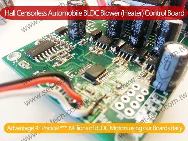 Automobile BLDC Blower(Heater) Control Board:Pratical --- More than hundred of BLDC Motors working with our Control Board.